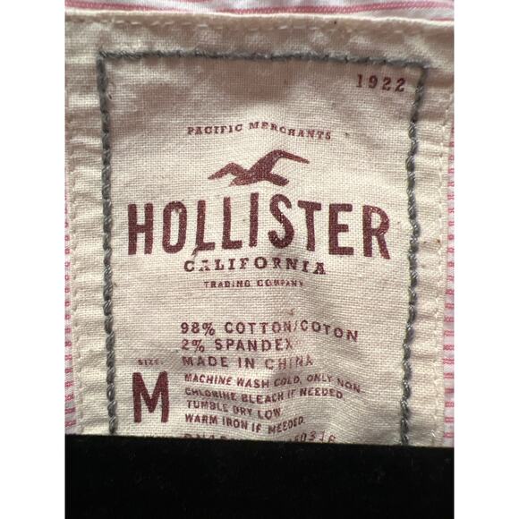 Hollister Women’s Long Sleeve Striped Casual Button Down Shirt Size M Pink White - Picture 3 of 4